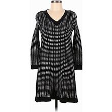 M Missoni Casual Dress V Neck 3/4 Sleeves: Black Color Block Dresses - Women's Size 36