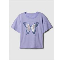 Gap Factory Girls' Graphic T-Shirt Butterfly Lavendar Size M