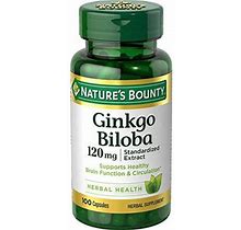 Nature S Bounty Ginkgo Biloba Standardized Extract 120 Mg 100 Capsules Ea