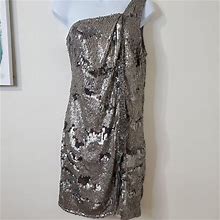 Parker Dresses | Parker Small Sequin One Shoulder Dress | Color: Gray | Size: S