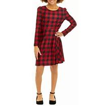 Derek Heart Girl Girls 7-16 Long Sleeve Knit Promo Dress, Red, 14
