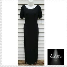 Asos Dresses | Asos Black Short Sleeve Open Back Maxi Dress 8 | Color: Black | Size: 8