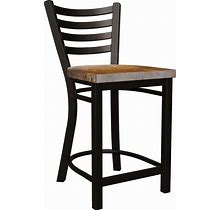 Counter Height Stool| In Black Metal Finish -Ladder Back Metal -25 Inch High Counter Stool | Free Shipping