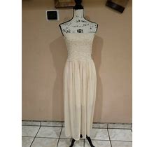 Dress Forum Los Angeles Strapless Smocked Maxi Dress Size M