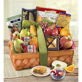 Kosher Fruit & Sweets Gift Baskets - Deluxe By 1-800 Baskets