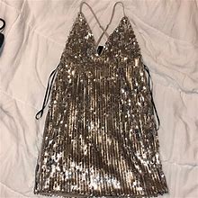 Forever 21 Dresses | Sequin Mini Dress | Color: Silver | Size: M