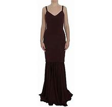 Dolce & Gabbana Bordeaux Stretch Full Length Sheath Women's Dress