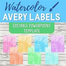 Avery Label 5160 Powerpoint Template - Watercolor