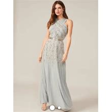 Phase Eight Dresses | Phase Eight Hallie Embellished Maxi Dress (From London) | Color: Blue/Gold | Size: 12