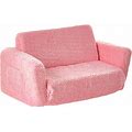 Delta Children Cozee Flip-Out Sherpa 2-In-1 Convertible Sofa To Lounger For Kids, Pink
