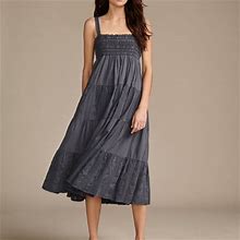 Lucky Brand Highest Quality Embroidered Cannibis Maxi Dress - Women's Clothing Dresses Maxi Dress In Ombre Blue, Size L - Shop Spring Styles
