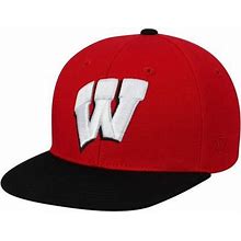 Youth Top Of The World Red Wisconsin Badgers Maverick Snapback Adjustable Hat