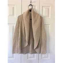 Old Navy Knit Cocoon Shawl Open Front Cardigan Sweater XS Creme Beige Cozy