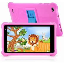 Qunyico Android 10 Kids Tablet 7 Inch, Hd Touch Screen 1024X600, Child Proof Case, Parental Control, Google Certified Playstore (Pink)