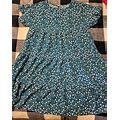 Unbranded Womens Teal Blue White Floral Short Dress Size Small