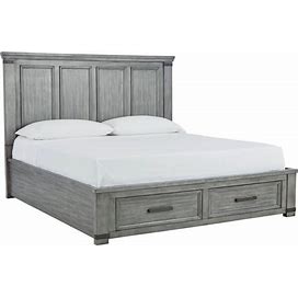 Ashley Russelyn Gray Queen Platform Storage Bed