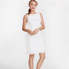 Brooks Brothers Dresses | Brooks Brothers Cotton Eyelet Shift Dress Sz 8 | Color: White | Size: 8