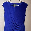 Ralph Lauren Dresses | Ralph Lauren Blue Ruched Sleeveless Dress. Size 12. | Color: Blue | Size: 12
