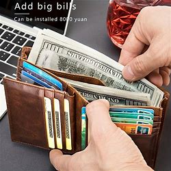 Men's Genuine Leather Wallet Large Capacity Credit Card Holder Vintage Thickened First Layer Cowhide Wallet