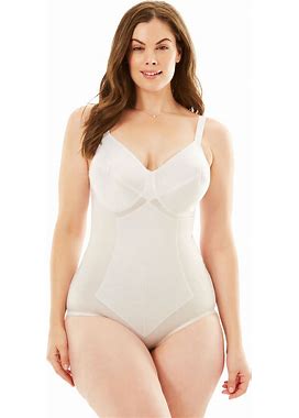 Plus Size Women's Medium Control Bodysuit By Rago In White (Size 38 B) Shaper