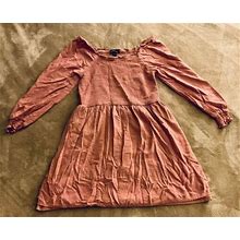 Art Class Square Neck Long Sleeve Smocked Dusty Pink Dress Size Large