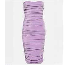 Bananhot, Alex Ruched Midi Dress, Women, Purple, L, Dresses, Materialmix
