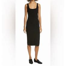 Vince Dresses | New Vince Sleeveless Square Neck Midi Dress Wool Blend In Black Size Xl | Color: Black | Size: Xl