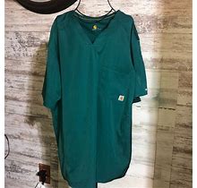 Carhartt Tops | Green Carhartt Force Scrub Top Nurse Shirt Doctors Shirt Carhartt Clothing Large | Color: Green/Yellow | Size: L