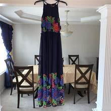 Taylor Dresses | Bright Floral Maxi Dress From Dillards | Color: Blue/Red | Size: 6
