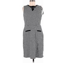 Talbots Casual Dress - Sheath Crew Neck Sleeveless: Gray Dresses - Women's Size 8