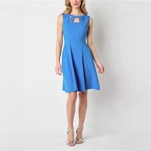 Alyx Sleeveless Fit + Flare Dress | Blue | Womens 12 | Dresses Fit + Flare Dresses | Cut Outs | Spring Fashion | Easter Fashion