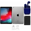 Open Box | Apple iPad Air | 9.7-Inch Retina | Space Gray | Wi-Fi Only | 64Gb | Bundle: USA Essentials Bluetooth/Wireless Airbuds, Case, Rapid Charger