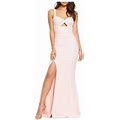 Dress THE Population Womens Pink Slitted Cut Out Front Spaghetti Strap Sweetheart Neckline Full-Length Formal Sheath Dress XS
