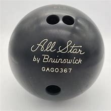 Vintage All Star By Brunswick Bowling Ball GAG0367 15Lb Black G.L.B. Used