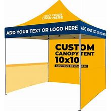 10X10 Custom Canopy Tent - Customized Canopy For Commercial / Beach Party / Outdoor Events, Trade Show Or Flea Markets - Custom Printed Canopies
