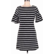 Boohoo Casual Dress - Shift: Black Stripes Dresses - Women's Size 6
