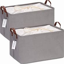 Hinwo 31L Large Storage Bins, 2-Pack Closet Organizers And Storage, Foldable Clothes Storage Baskets With Handles, Containers For Clothing, Blanket,