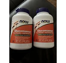 2 X NOW Glucomannan Pure Powder 8 Oz FRESH MADE IN USA FREE SHIPPING