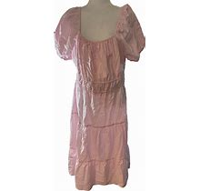 NWT Sanctuary Dress Ruffle Flare Size 14 Light Pink Solid Women's