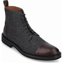 TAFT Jack Cap Toe Boot | Men's | Grey/Oxblood Wool/Leather | Size 8 | Boots | Combat | Lace-Up