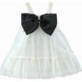 Toddlers Girls Baby Sleeveless Bowknot Tulle Sequin Princess Dress Ruffles Dance Party Dresses Clothes Child Sundress Streetwear Kids Dailywear Outwea