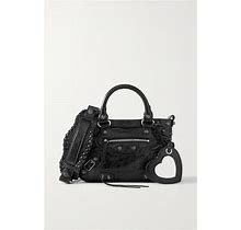 Balenciaga Neo Cagole S Studded Crinkled-Leather Tote - Women - Black Tote Bags