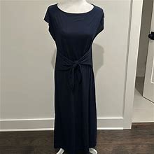 J. Crew Dresses | Jcrew Petite Navy Tie Front Maxi Dress Sz Pl | Color: Blue | Size: Lp