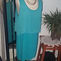 Metaphor Dresses | Summer Dress With Sheer Overlay | Color: Blue/Green | Size: L