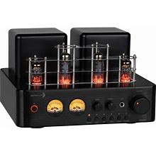 Dayton Audio HTA100 Integrated Stereo Hybrid Hi-Fi Vacuum Tube Class A/B Amplifier 100 Watts RMS With Subwoofer Output, Headphone Output, Bluetooth