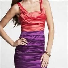 Express Dresses | Express Cocktail Dress Ruched Shiny | Color: Pink/Purple | Size: 10