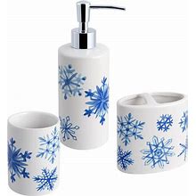 3Pc Snowflakes Bathroom Accessories Set - Allure Home Creations