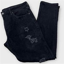 AE Airflex+ Patched Stacked Black Jeans Mens Size 34
