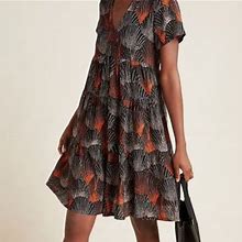 Anthropologie Dresses | Anthropologie Maeve Tania Tiered Tunic Dress (Like New) | Color: Black/Orange | Size: M