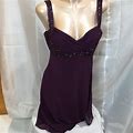 S.L. Fashions Dresses | S.L. Fashions Purple Beaded Yoke Dress Sleeveless Must Bundle | Color: Purple | Size: 14